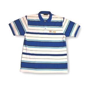 Coogi vintage blue and black striped pole XXXL